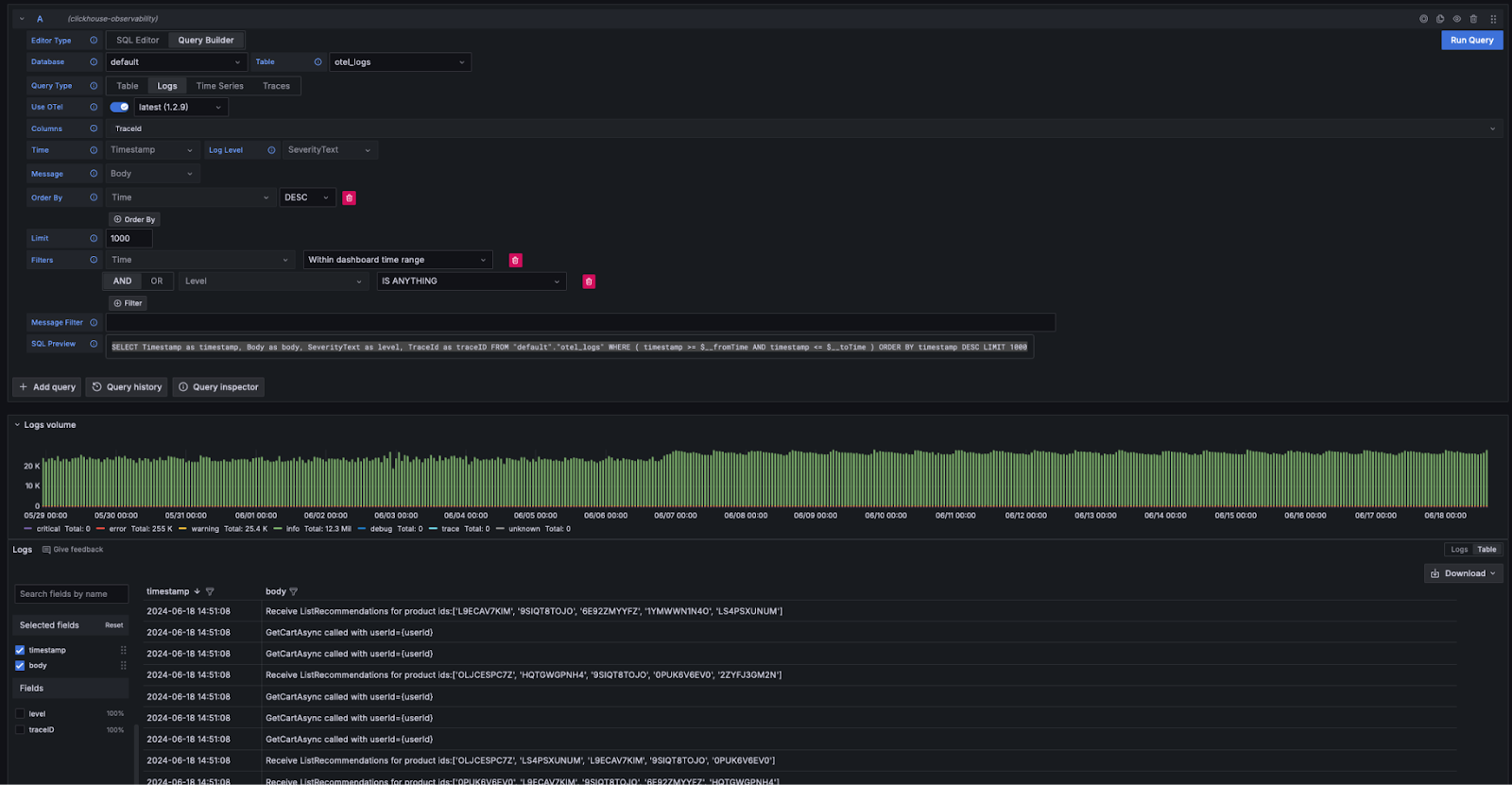 Connector logs config